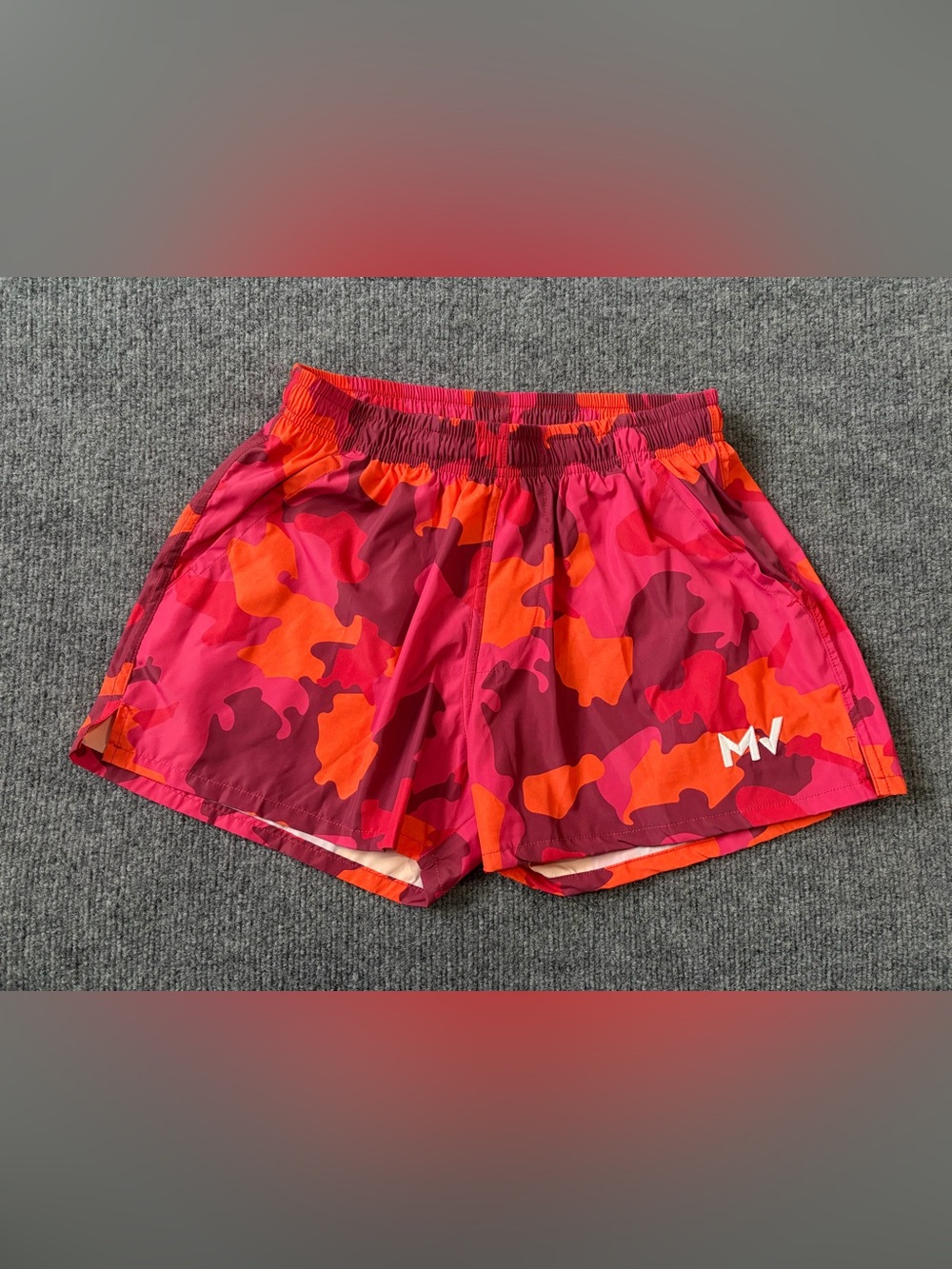 Modus Vivendi Mens M Swim Shorts Pink Orange Camo Made in Greece NWOT